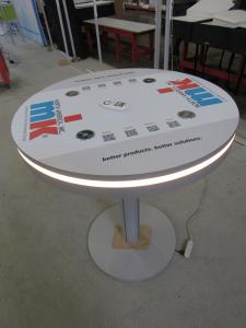 MOD-1453 Charging Table with Wireless Pads, RGB LED Controller, and Graphic